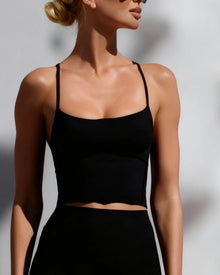 AIRLUXE CAMI TANK-JET BLACK-ÉLEVÉ
