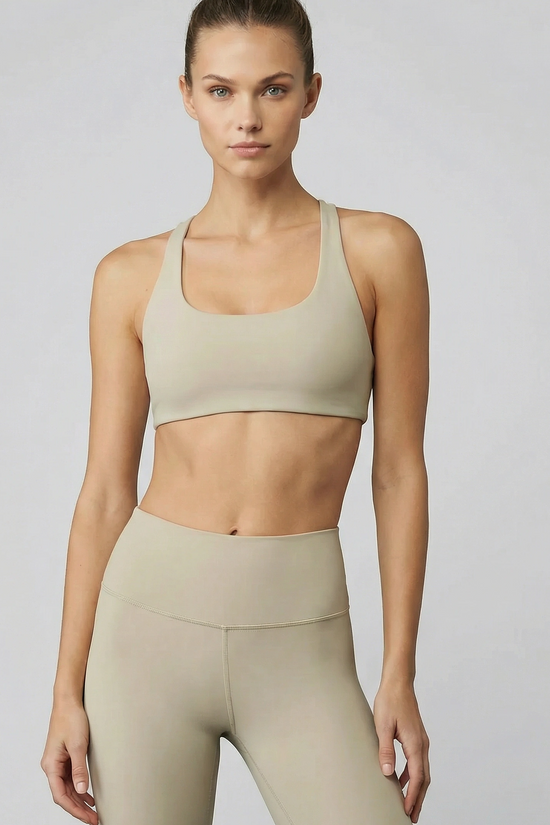 AIRLUXE RACERBACK BRA-KHAKI- ÉLEVÉ