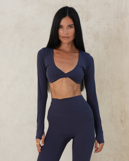 AURA LONG-SLEEVE TOP NAVY-ÉLEVÉ-ELV ACTIVE