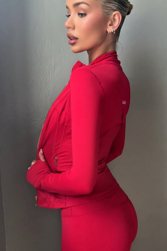 CONTOUR ZIP JACKET -ELECTRIC CHERRY- Élevé