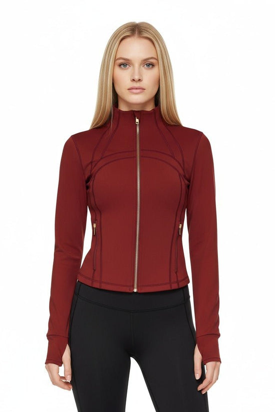 CONTOUR ZIP JACKET -MERLOT- Élevé