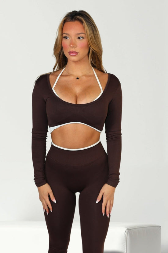 ELEVATED CORE LONG - SLEEVE TOP - MOCHA-Élevé