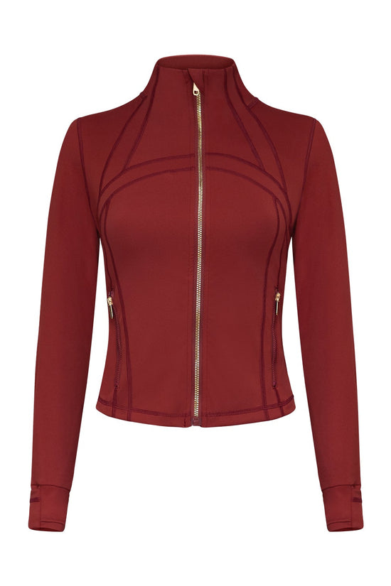CONTOUR ZIP JACKET -MERLOT- Élevé