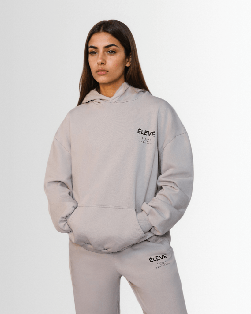 ESSENTIAL SET HOODIE - SILVER MEDAL - Élevé