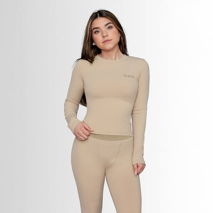 LAYLA LOUNGE LONG SLEEVES- Oat Milk Élevé