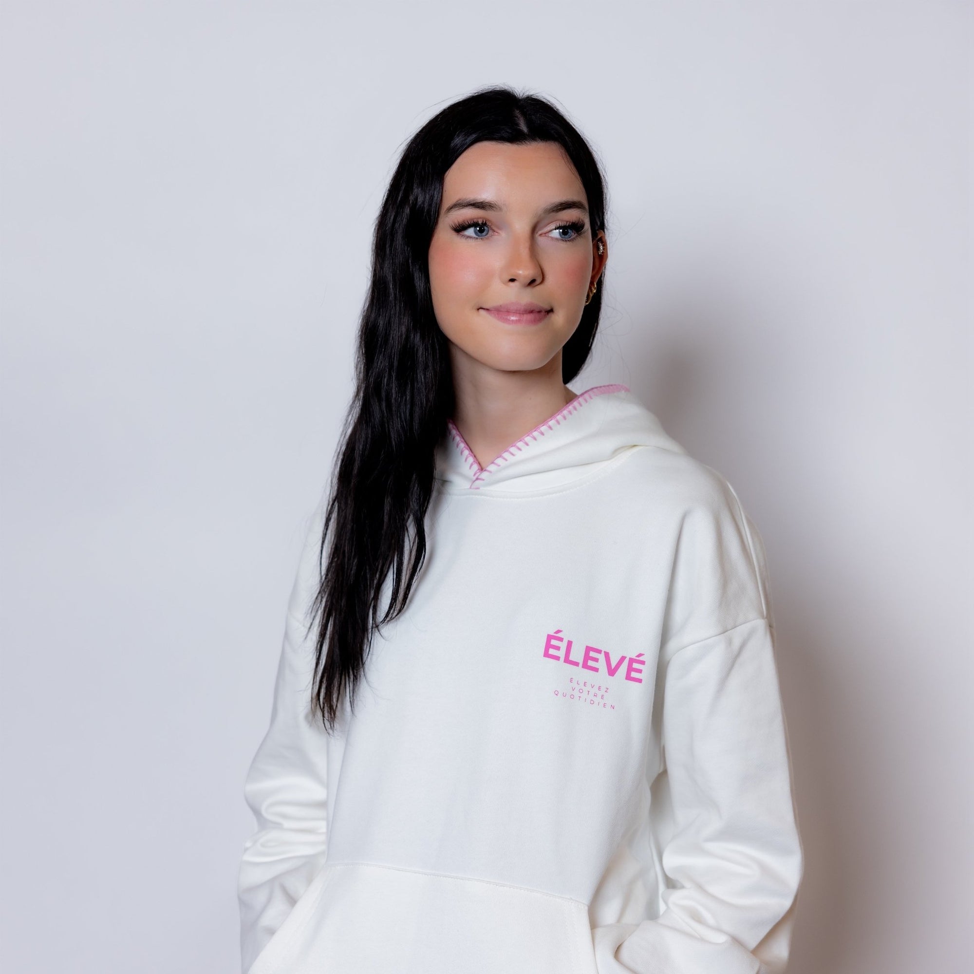 L'ILA STITCH HOODIE - BLANC- Élevé