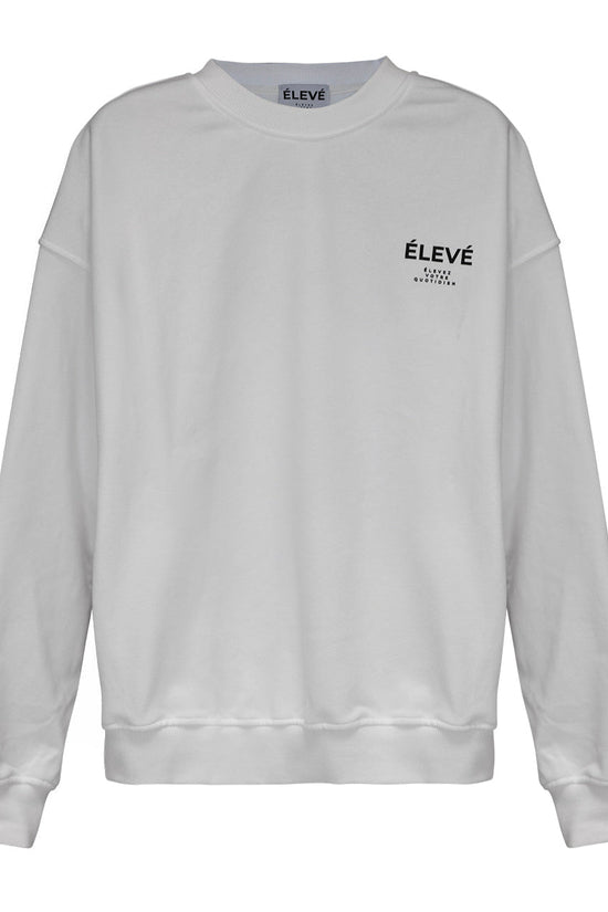 LUXE LOUNGE SWEATSHIRT  BLANCHE Élevé