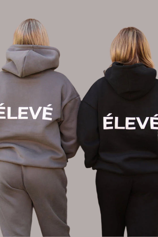 SIGNATURE HOODIE IN GRAPHITE DUST WITH BLANCHE LOGO - Élevé