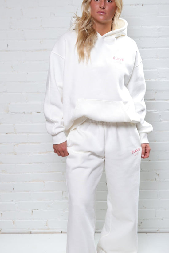 MAISON CLOUD HOODIE-BLANC-BLUSH PINK-ÉLEVÉ