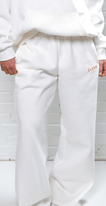 THE ÉLEVÉ STORM CLOÜD SWEATPANTS WITH BLUSH PINK LOGO - Élevé
