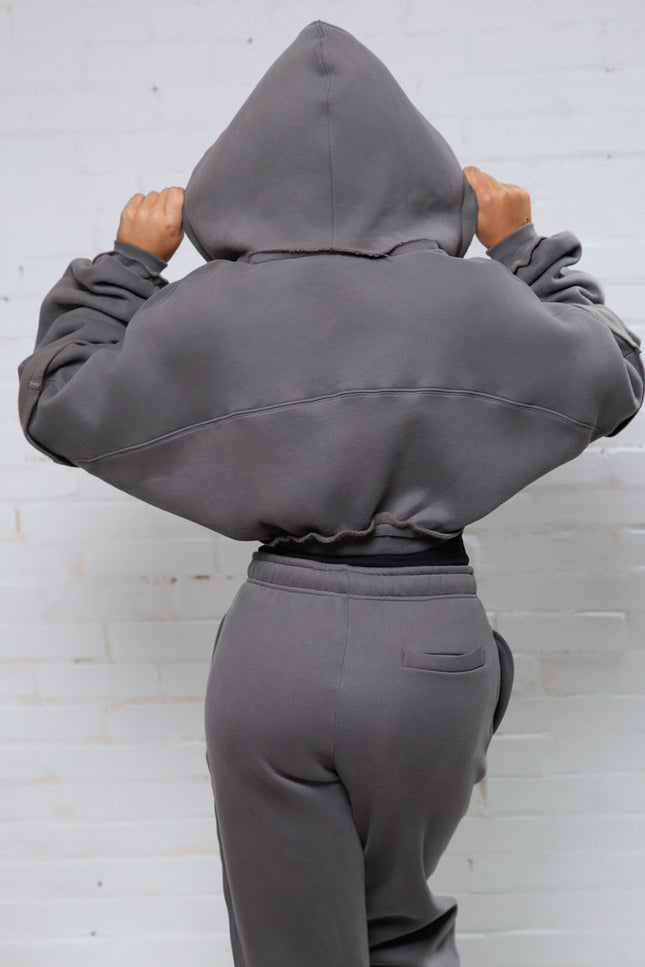 The Élevé Sydney Set with Cropped Hoodie and Wide - leg Joggers - Élevé