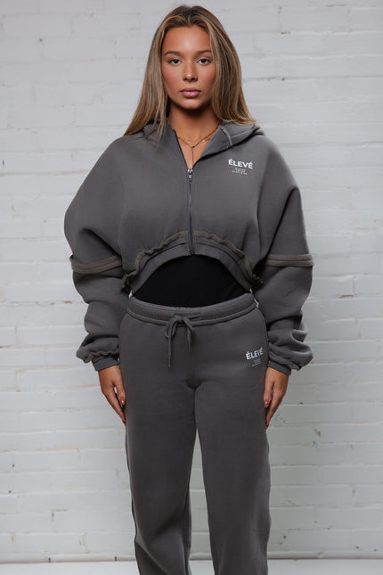 The Élevé Sydney Set with Cropped Hoodie and Wide - leg Joggers - Élevé