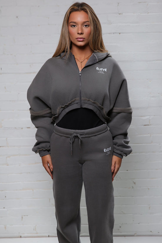 The Élevé Sydney Set with Cropped Hoodie and Wide - leg Joggers - Élevé