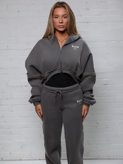 The Élevé Sydney Set with Cropped Hoodie and Wide - leg Joggers - Élevé