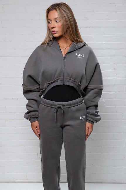 The Élevé Sydney Set with Cropped Hoodie and Wide - leg Joggers - Élevé