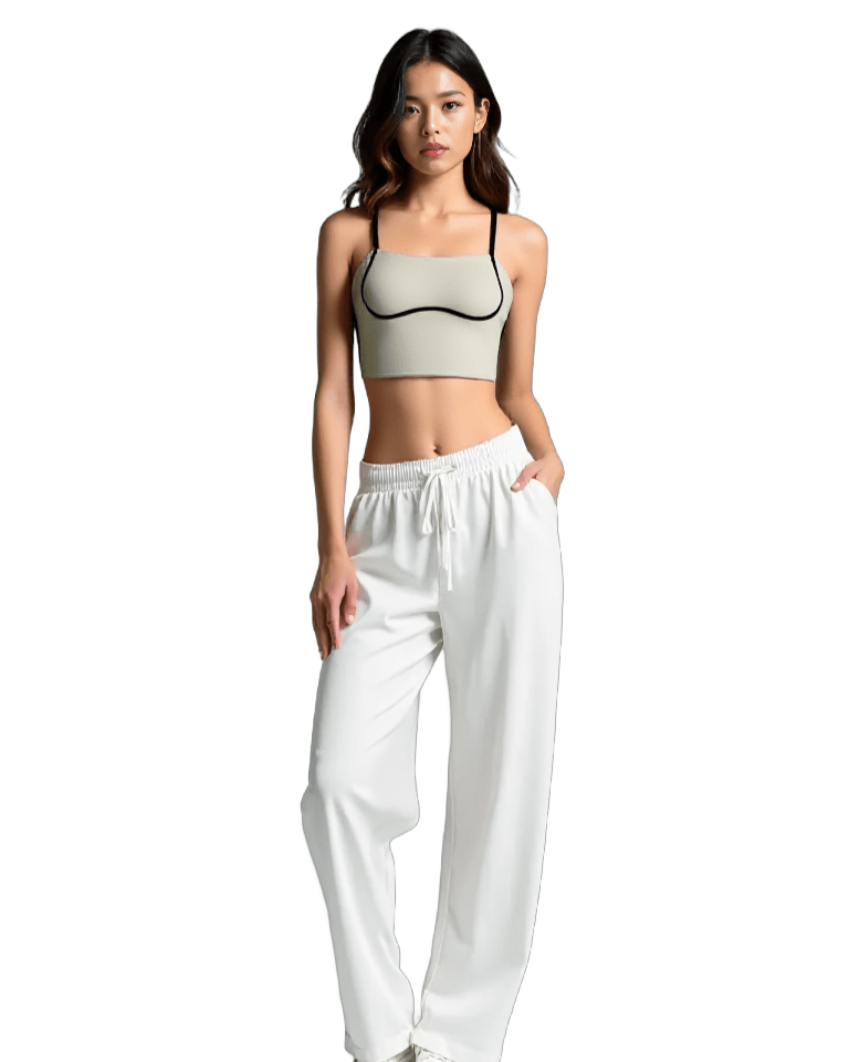 THE ÉPURE SPORTS BRA - ALMOND CRÈME Élevé