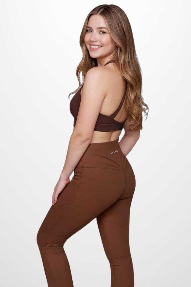 V - SCULPT LEGGINGS -MOCHA- Élevé