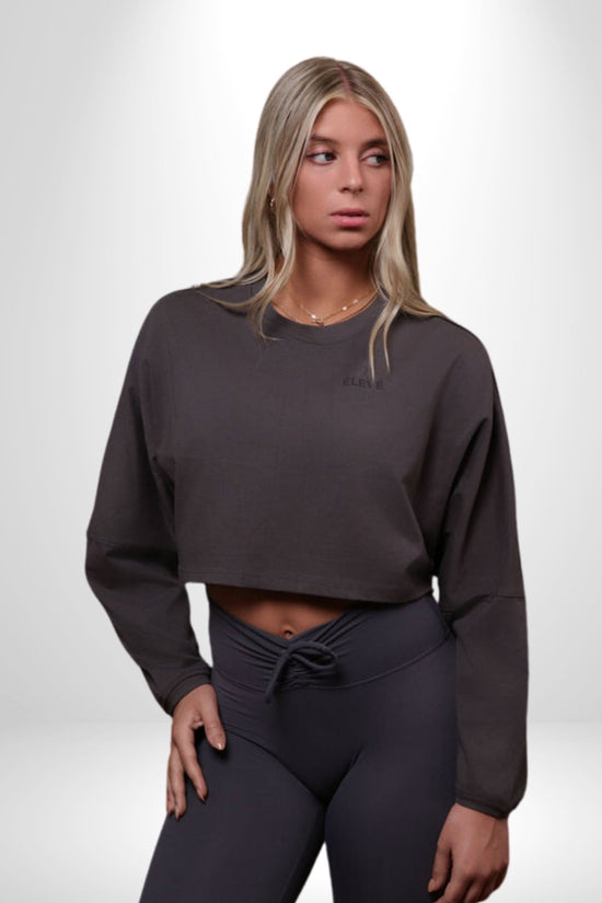 The Élevé Vintage Crop Crew - SMOKED SLATE-ÉLEVÉ