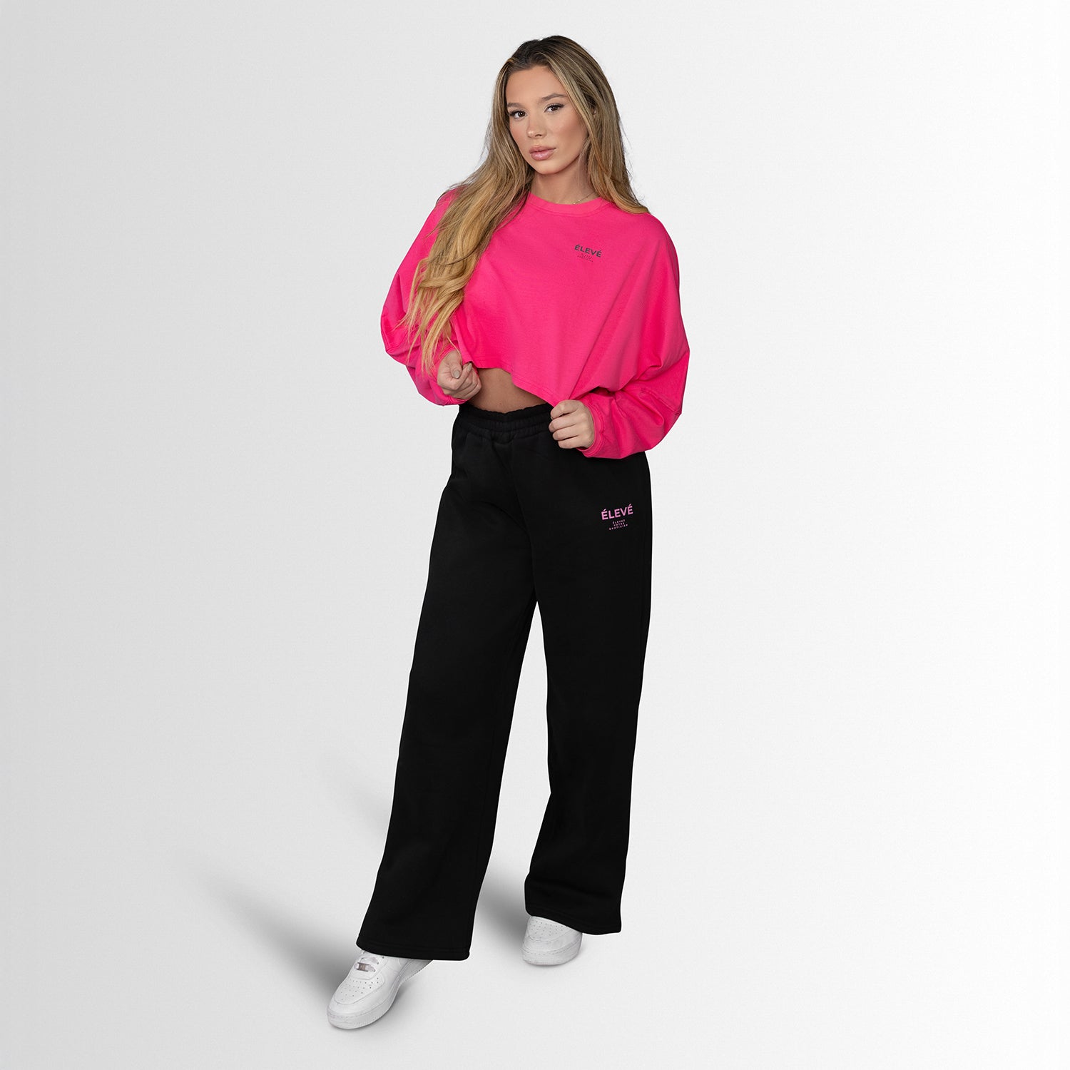 VINTAGE CROP CREW - Electric Pink Élevé