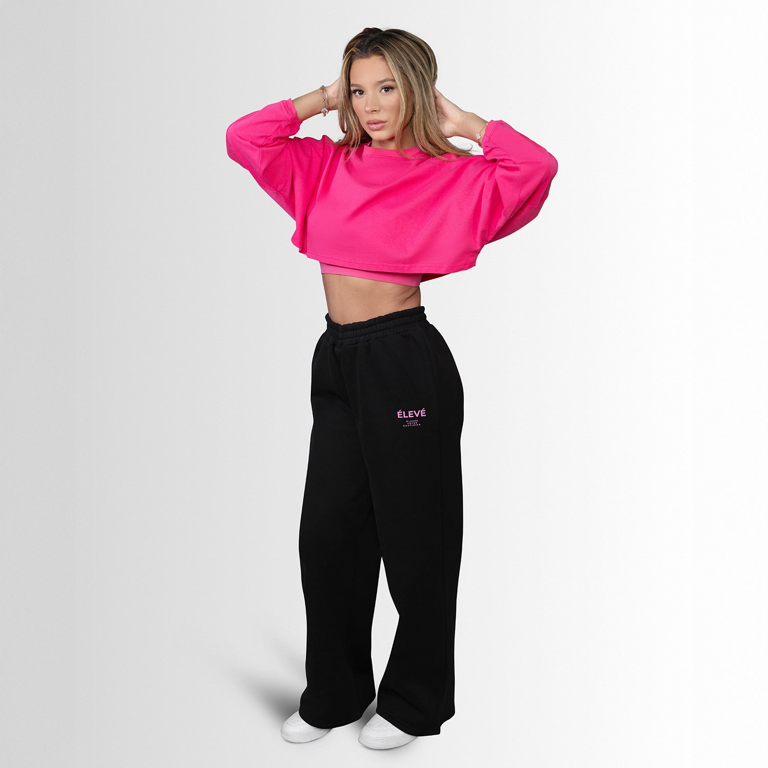 VINTAGE CROP CREW - Electric Pink Élevé